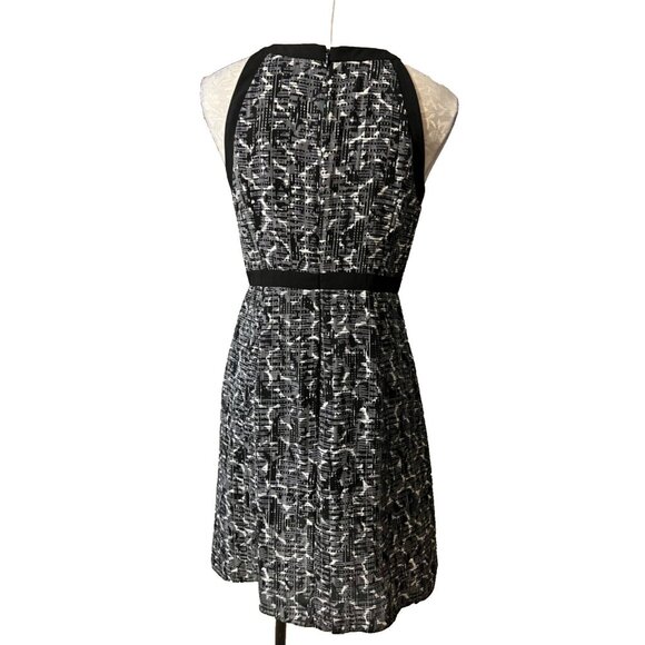 WHBM Sheath Dress 4 Black White Contrast Trim Church Sleeveless Career Washable - Picture 3 of 7